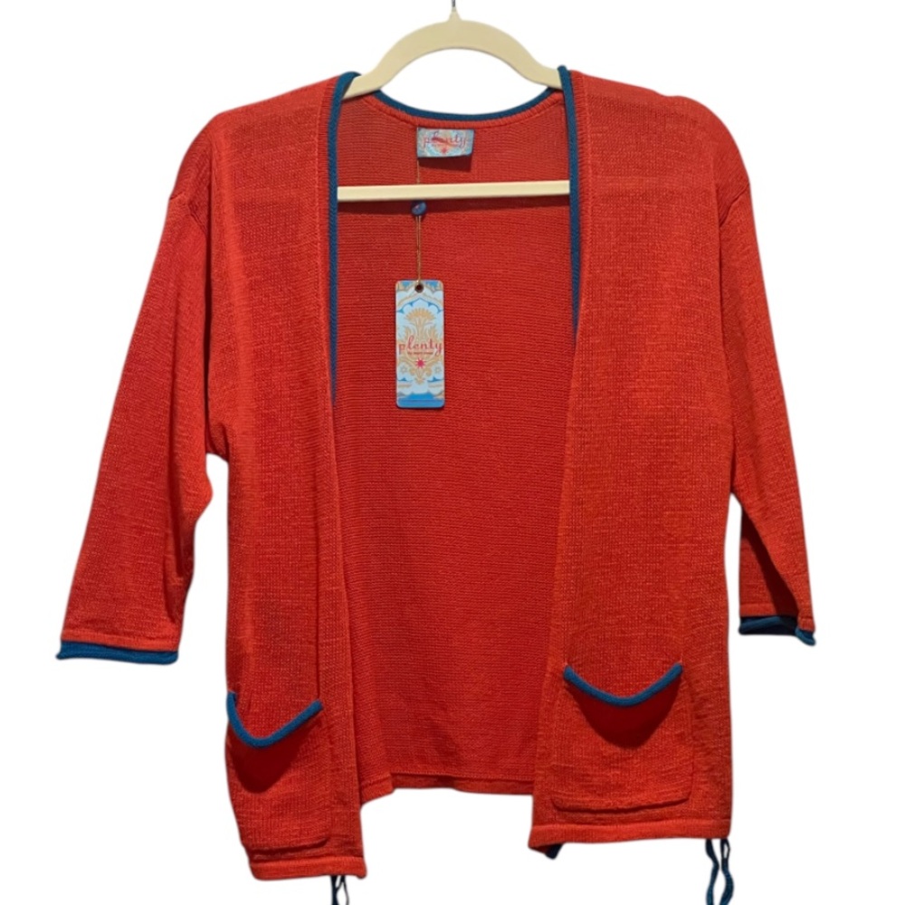 Plenty By Tracy Reese Lightweight Knit Cardigan In Fiesta Size S